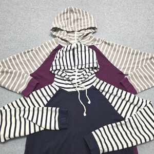 ORVIS Women's Striped Raglan Hoodie‎ Pullover 1 Purple 1 Navy Blue Size M Bundle